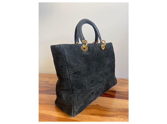 Dior Lady Dior Borsa in scamosciato nero - vista 7