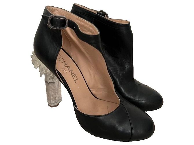 Chanel 2012 Laufsteg Kristall-Absatzschuhe Schwarz - Ansicht 12