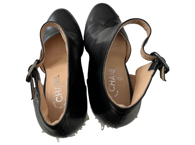 Chanel 2012 Laufsteg Kristall-Absatzschuhe Schwarz - Ansicht 13