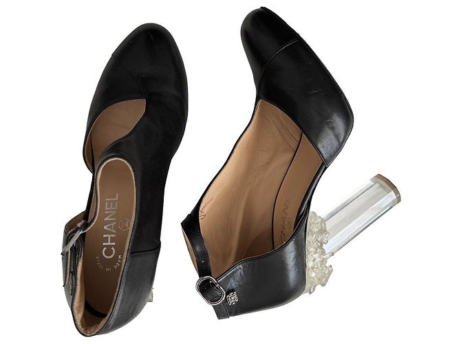 Chanel 2012 Laufsteg Kristall-Absatzschuhe Schwarz - Ansicht 3