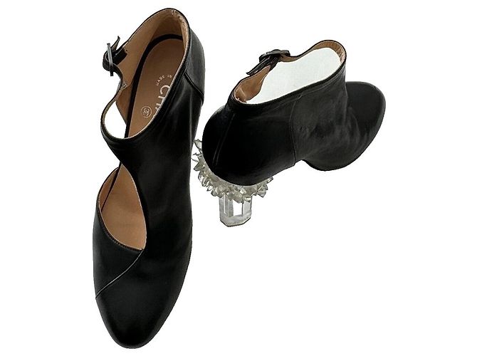 Chanel 2012 Laufsteg Kristall-Absatzschuhe Schwarz - Ansicht 7