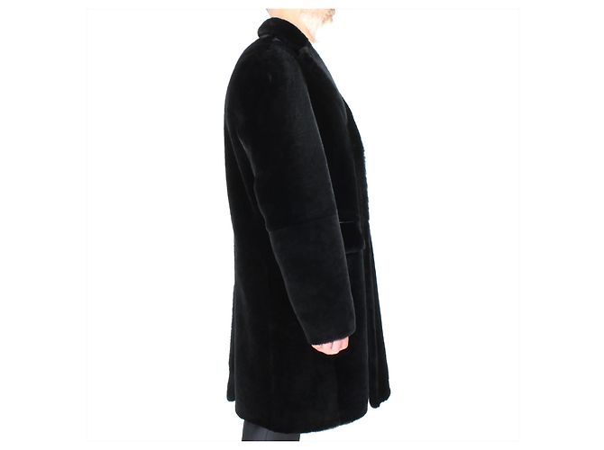 Hermès Hermes Schaffellmantel Schwarz - Ansicht 3