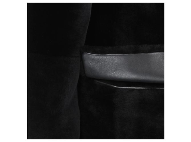 Hermès Hermes Schaffellmantel Schwarz - Ansicht 7