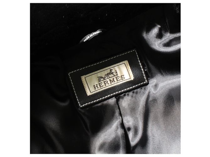 Hermès Hermes Schaffellmantel Schwarz - Ansicht 9