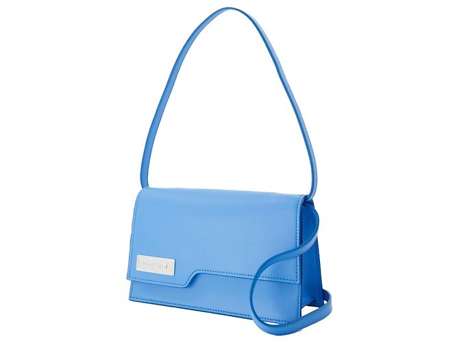 Bolsa Mini Pasta - Coperni - Couro - Azul - vista 2