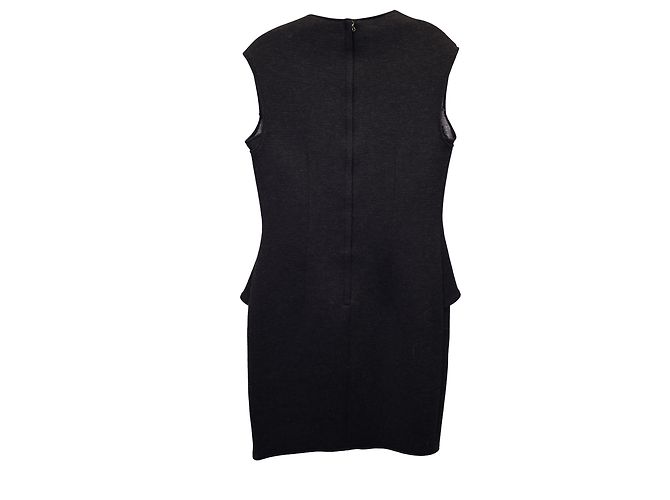 LANVIN 2014 Schößchenkleid aus grauem Polyamid Braun - Ansicht 2