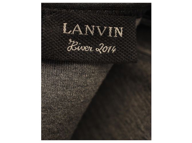 LANVIN 2014 Schößchenkleid aus grauem Polyamid Braun - Ansicht 3