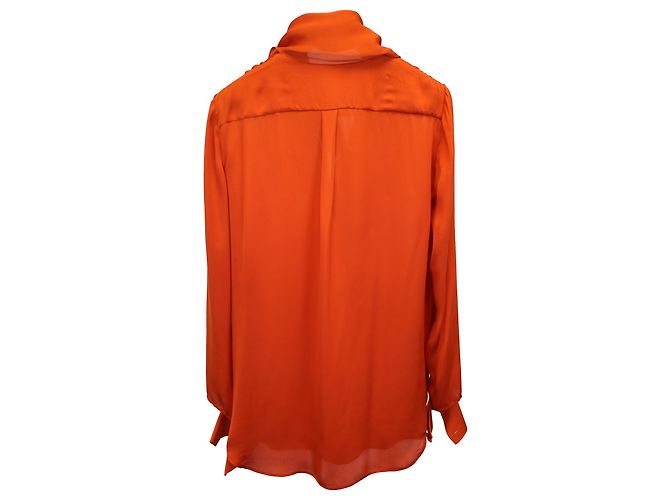 Stella Mc Cartney Blusa Stella McCartney con lazo en seda naranja - vista 5