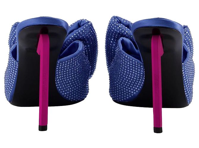 Off White Allen Bow Strass Pop Mules in Blue/pink - view 2