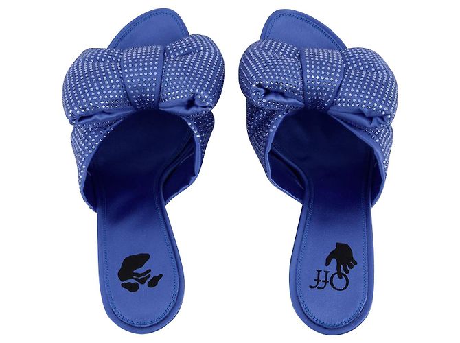 Off White Allen Bow Strass Pop Mules in Blue/pink - view 3