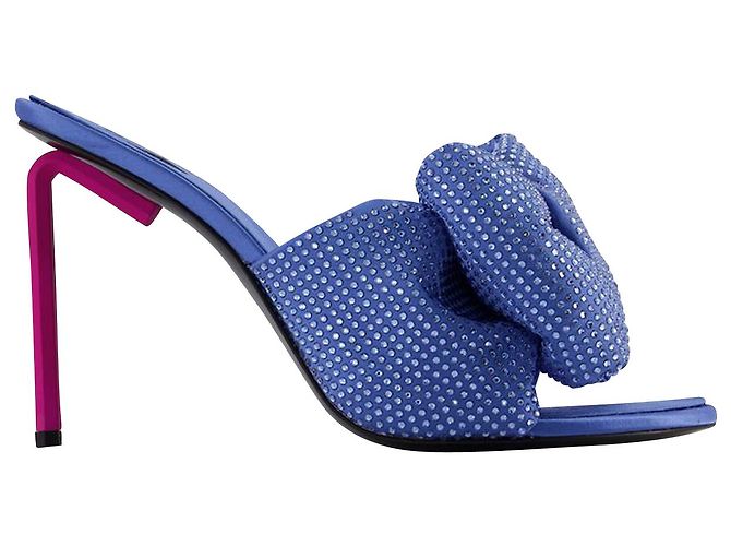 Off White Allen Bow Strass Pop Mules in Blue/pink - view 4
