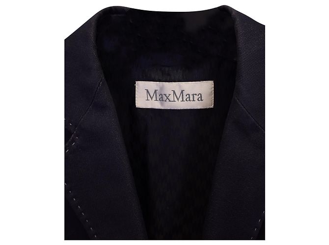 Blazer Max Mara in denim con cuciture a contrasto in cotone blu Blu navy - vista 3