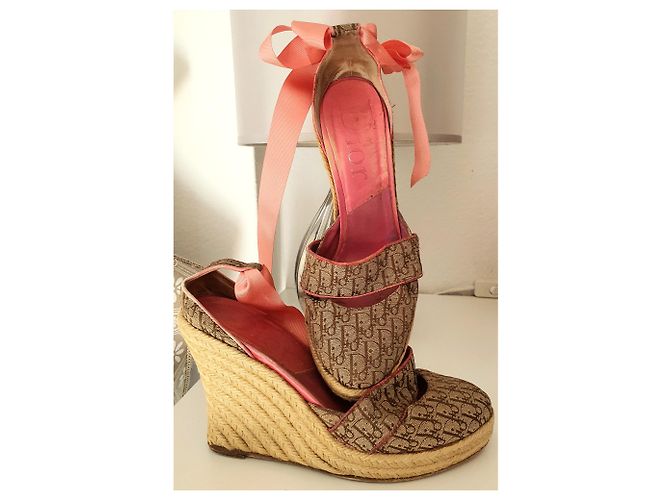 Sandali con zeppa con monogramma Dior - vista 7