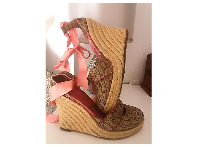 Sandali con zeppa con monogramma Dior - vista 4