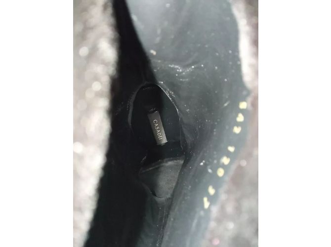 Botines Casadei Blade Heels de piel de visón negro - vista 11