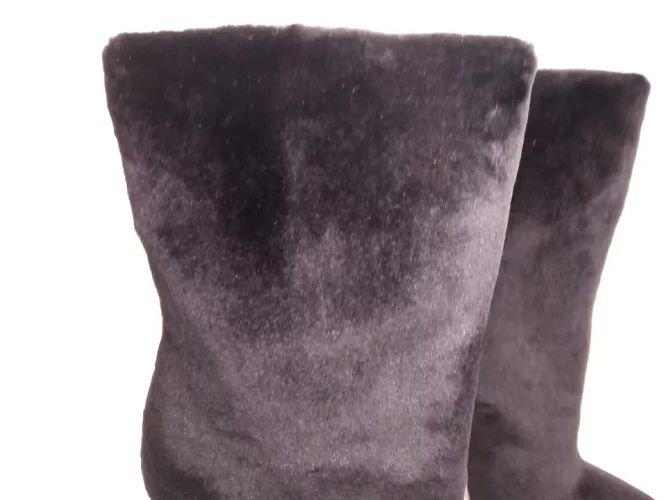 Botines Casadei Blade Heels de piel de visón negro - vista 6