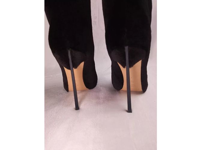 Botines Casadei Blade Heels de piel de visón negro - vista 7