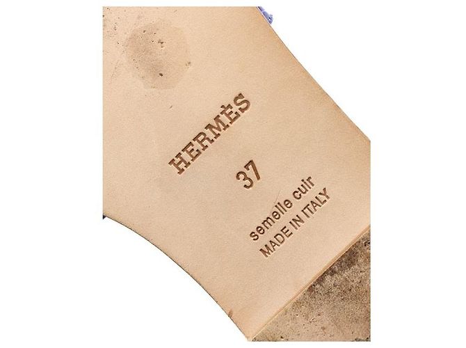 Hermès Sandali Hermes Oran in alligatore blu - vista 6