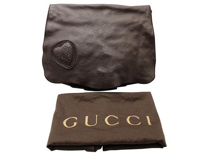 Borsa a tracolla Gucci Guccisima "Tribeca" marrone con cuore - vista 6