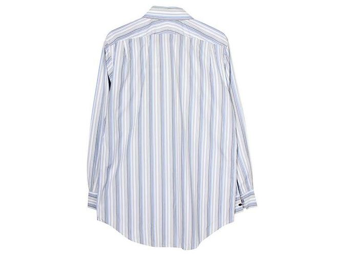 Hermès Camisa comercial de algodão listrada Hermes Azul - vista 2