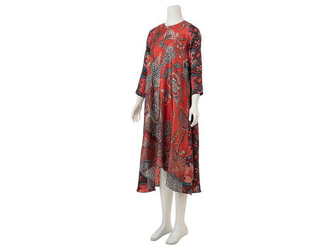 Caftán Midi De Seda Con Estampado Biyan Multicolor - vista 4