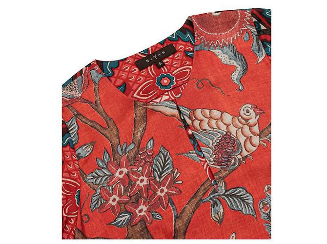 Caftán Midi De Seda Con Estampado Biyan Multicolor - vista 5