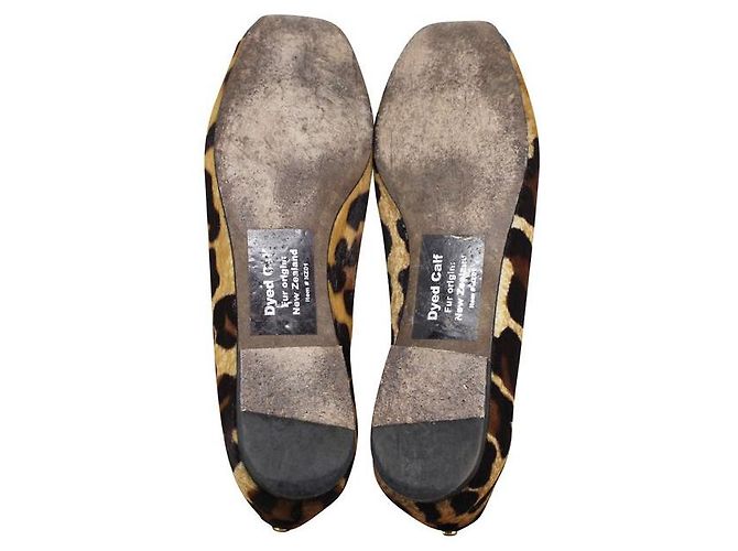 STUART WEITZMAN Leopard Print Pony Hair Flats - view 6