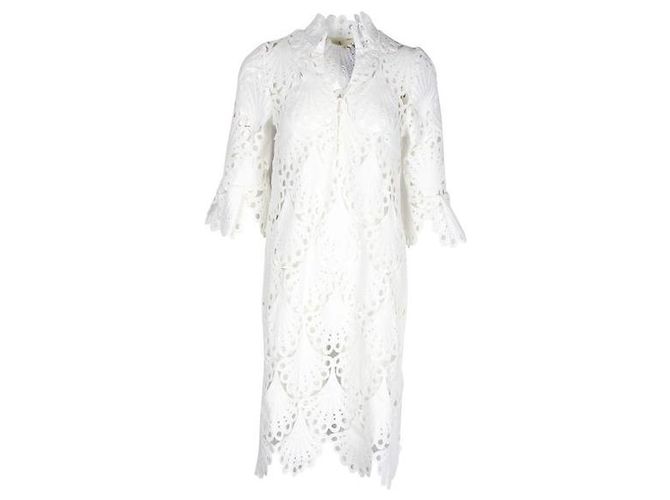 Maje Minivestido de encaje de ganchillo blanco - vista 2