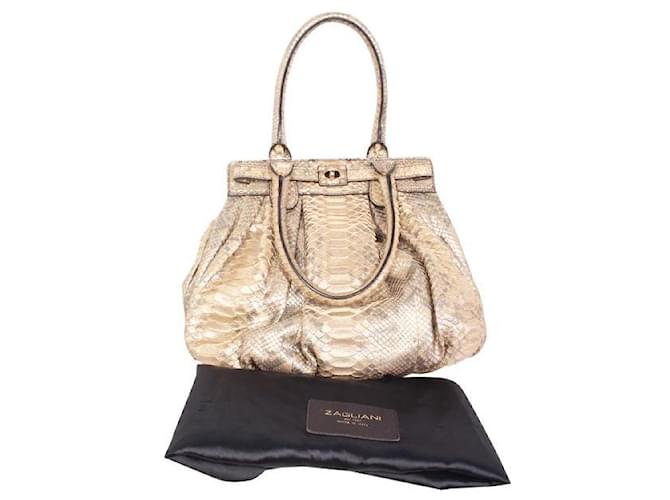 Zagliani Puffy Python Óxido Grigio Dorado - vista 10