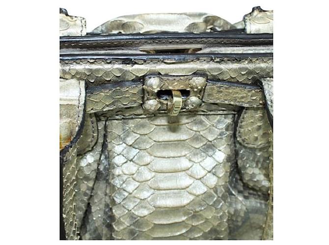 Zagliani Puffy Python Óxido Grigio Dorado - vista 8