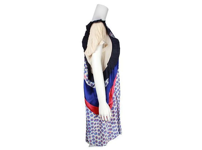 Tsumori Chisato Mehrfarbiges Patchwork-Seidenkleid Mehrfarben - Ansicht 4