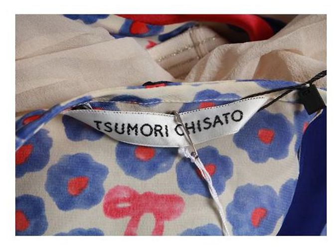 Tsumori Chisato Mehrfarbiges Patchwork-Seidenkleid Mehrfarben - Ansicht 5