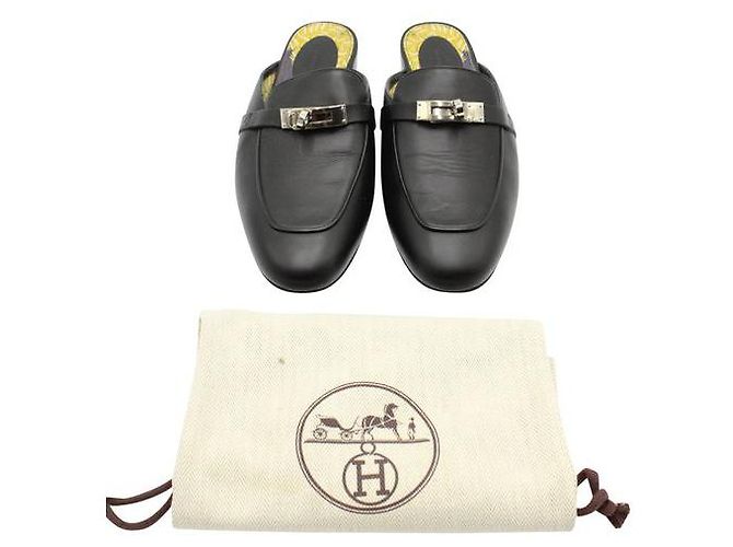 Kelly Hermès Ciabatta Oz nera con finiture in palladio Nero - vista 5