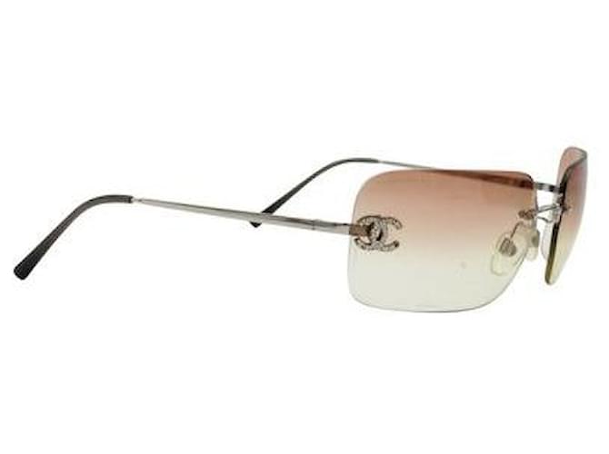 Chanel Randlos Y2K-Sonnenbrille Braun - Ansicht 2