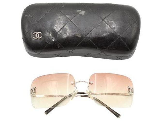 Chanel Randlos Y2K-Sonnenbrille Braun - Ansicht 6