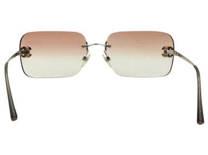 Chanel Randlos Y2K-Sonnenbrille Braun - Ansicht 7