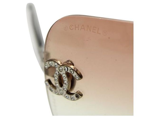 Chanel Randlos Y2K-Sonnenbrille Braun - Ansicht 8