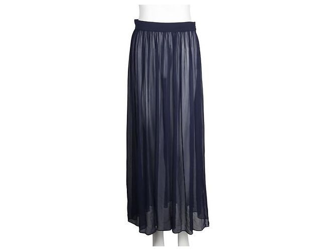 Gonna midi semitrasparente blu navy Vionnet - vista 2