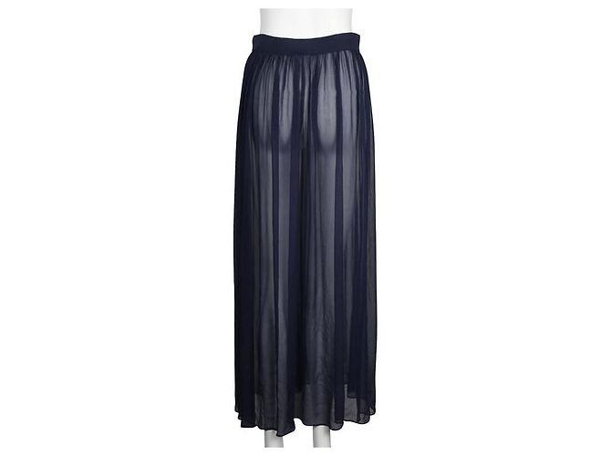 Gonna midi semitrasparente blu navy Vionnet - vista 3