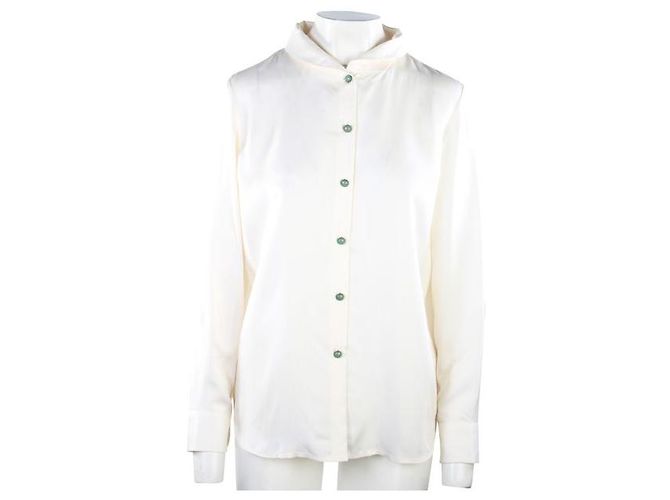 Camicia classica in seta Shanghai Tang Bianco - vista 2