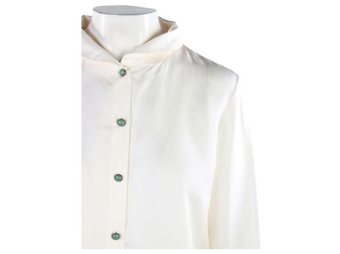 Camicia classica in seta Shanghai Tang Bianco - vista 5