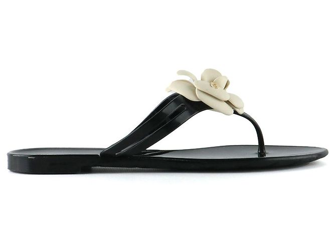 CHANEL - Sandali in gomma Camelia (taglia 39) Nero - vista 2