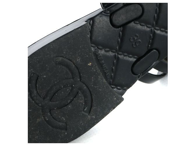 CHANEL - Sandali in gomma Camelia (taglia 39) Nero - vista 5