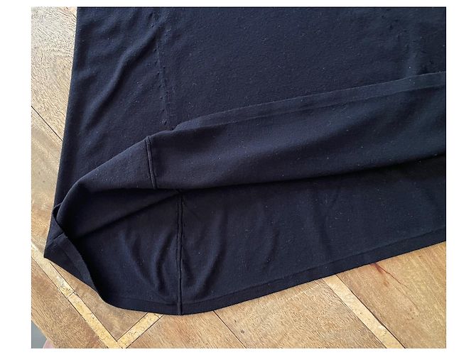 Schwarzes ärmelloses Kleid mit Bootsausschnitt aus Strick von Adolfo Dominguez Größe 34-36. - Ansicht 10