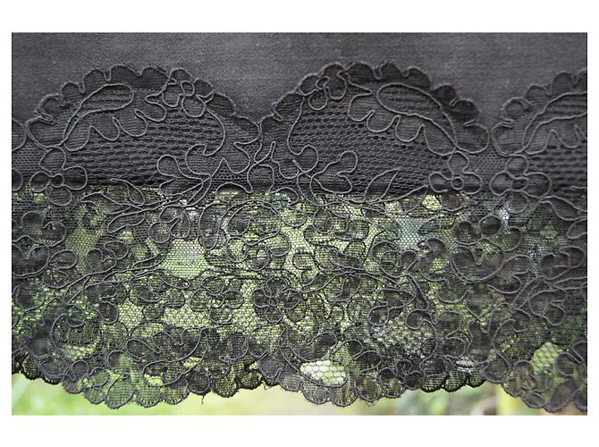 Gonna Yves Saint Laurent in lana nera con dettagli in pizzo Nero - vista 3