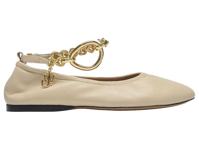 JW Anderson Bailarina Charm en Piel Beige Claro - vista 2
