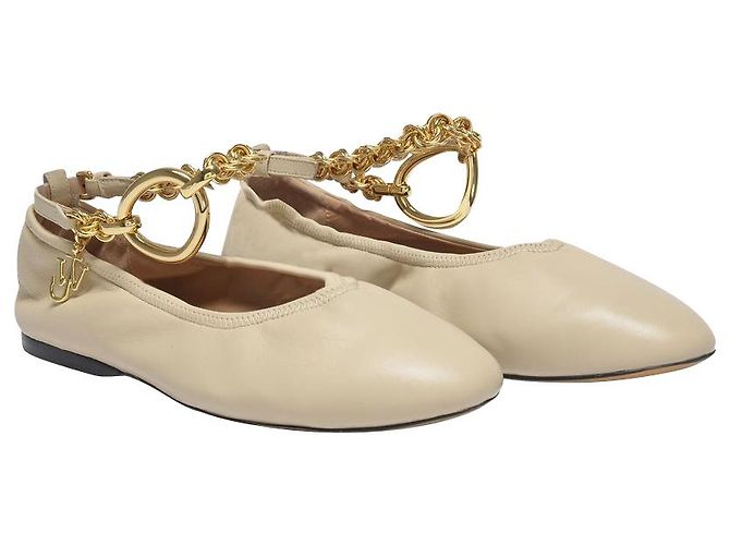 JW Anderson Bailarina Charm en Piel Beige Claro - vista 3