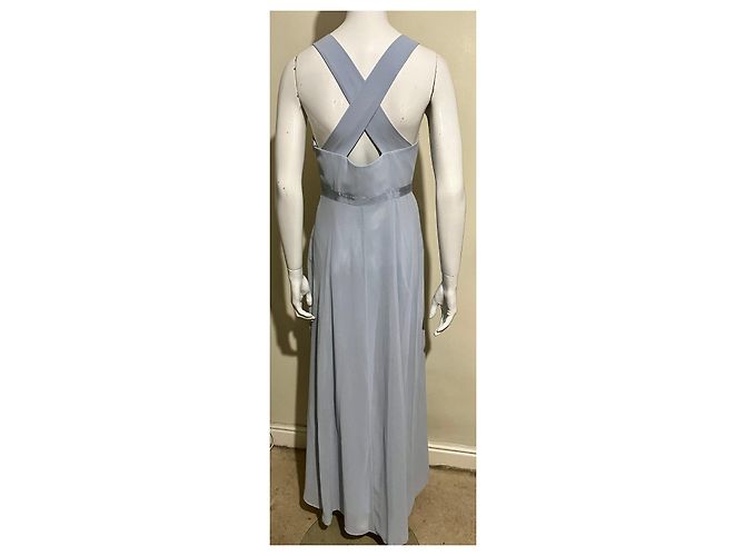 Jenny Packham Abito da sera con gioielli in chiffon e satin di colore azzurro chiaro Blu chiaro - vista 3