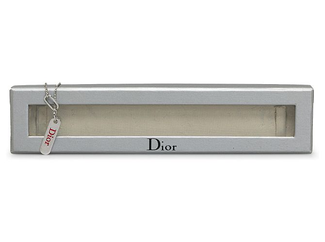 Collana con pendente Dior in argento con placca con logo - vista 7