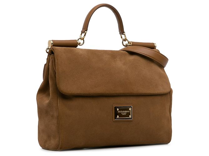 Dolce & Gabbana Dolce&Gabbana Borsa Miss Sicily Soft grande in pelle scamosciata marrone - vista 2
